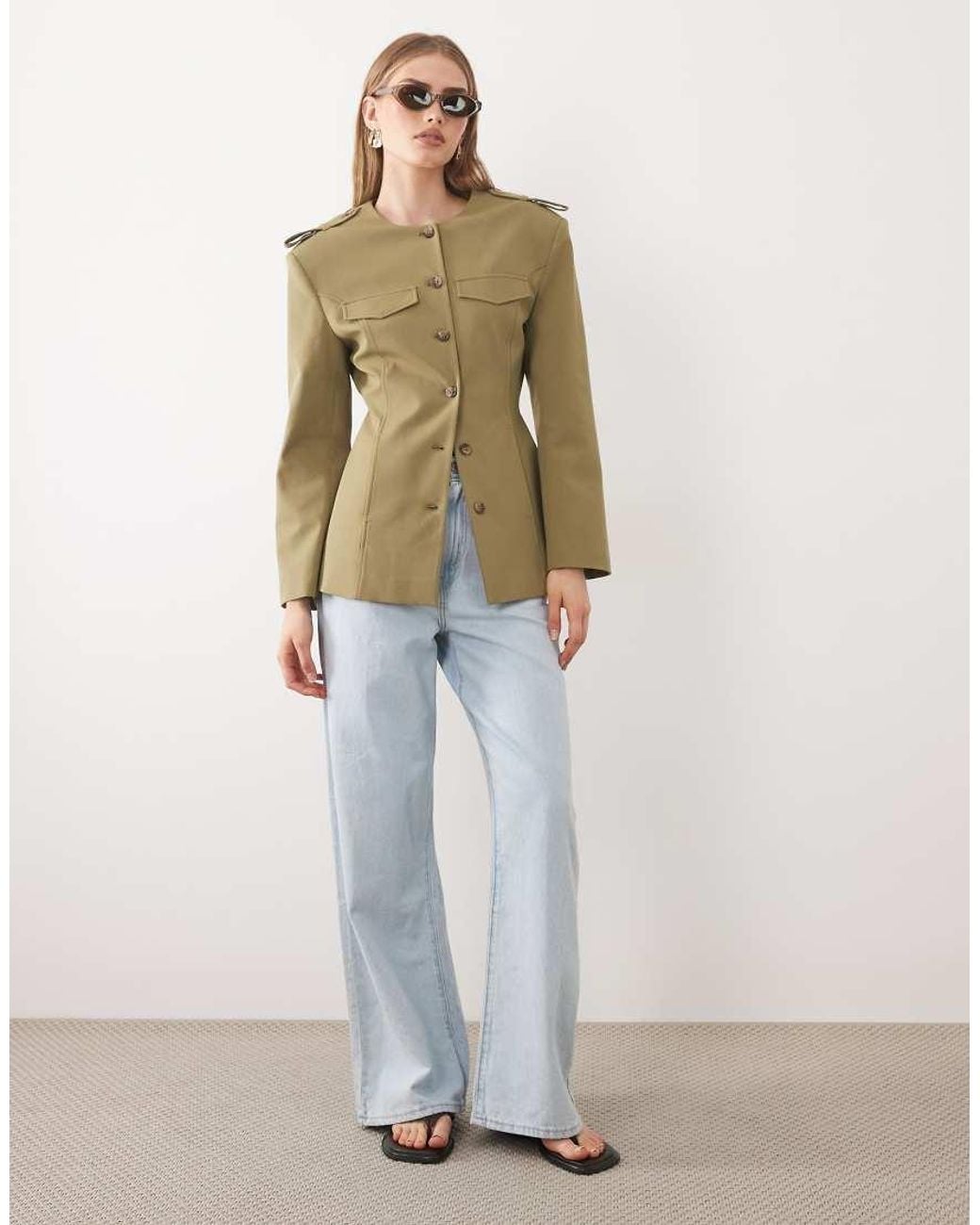 ASOS Green Cinch Waist Jacket
