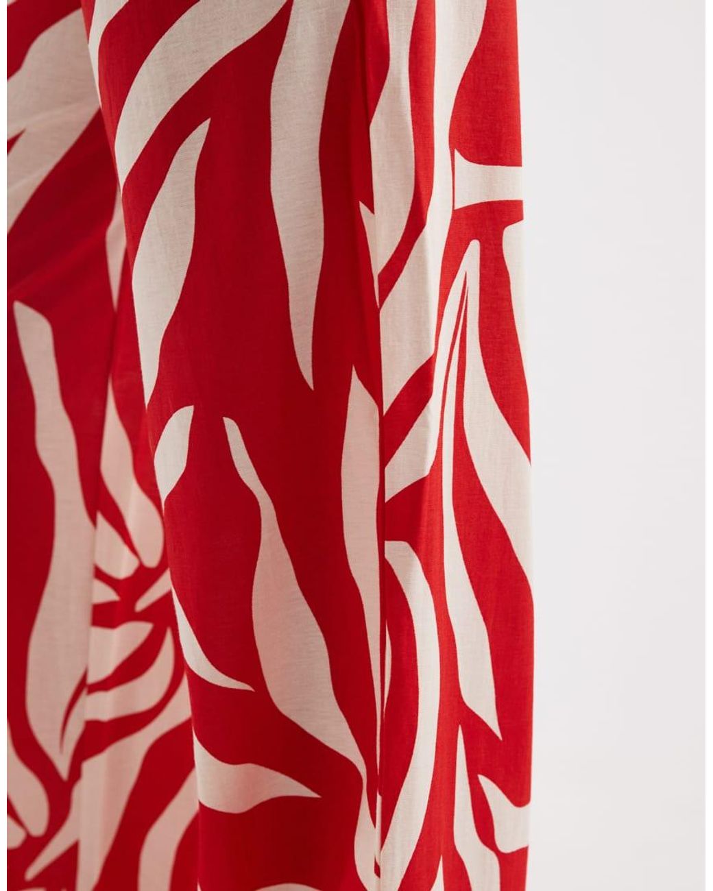 ONLY Red Wide Leg Pull On Pants