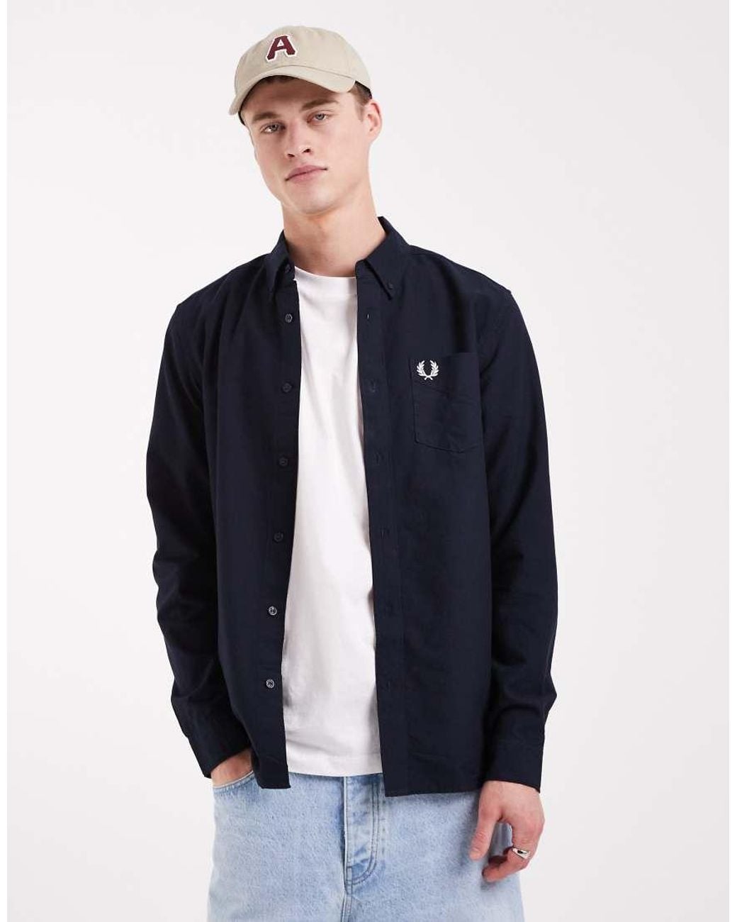Fred Perry Blue Oxford Shirt for men