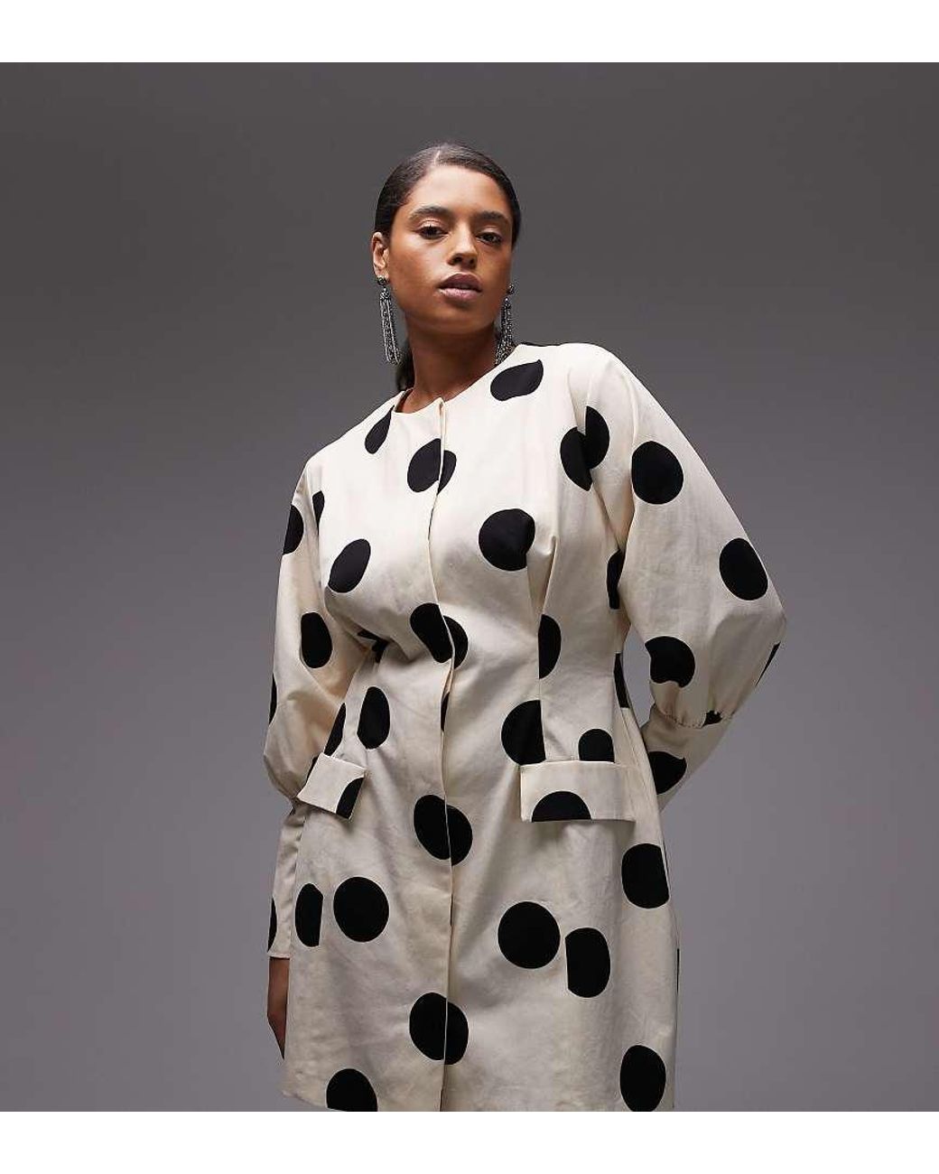 ASOS Brown Asos Design Curve Button Down Blazer Structured Mini Dress