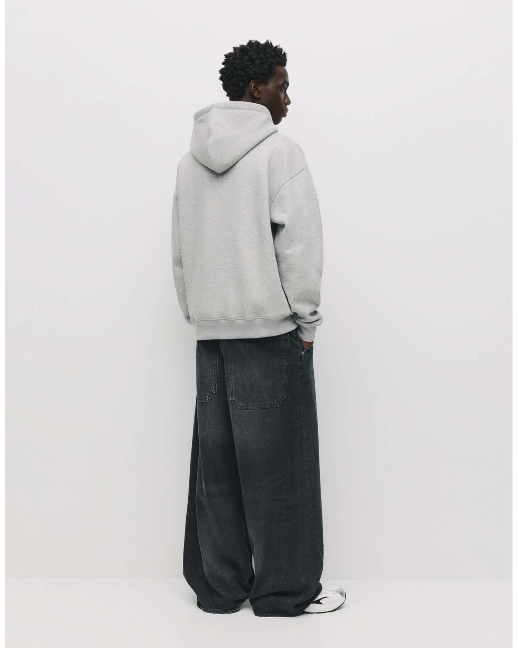 Pull&Bear – basic-kapuzenpullover in Gray für Herren