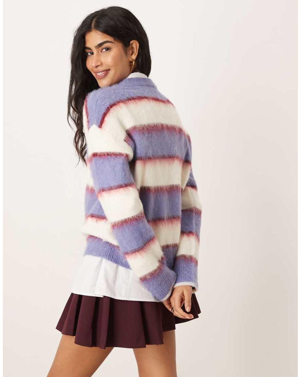 JJXX White Stripe Knitted Jumper