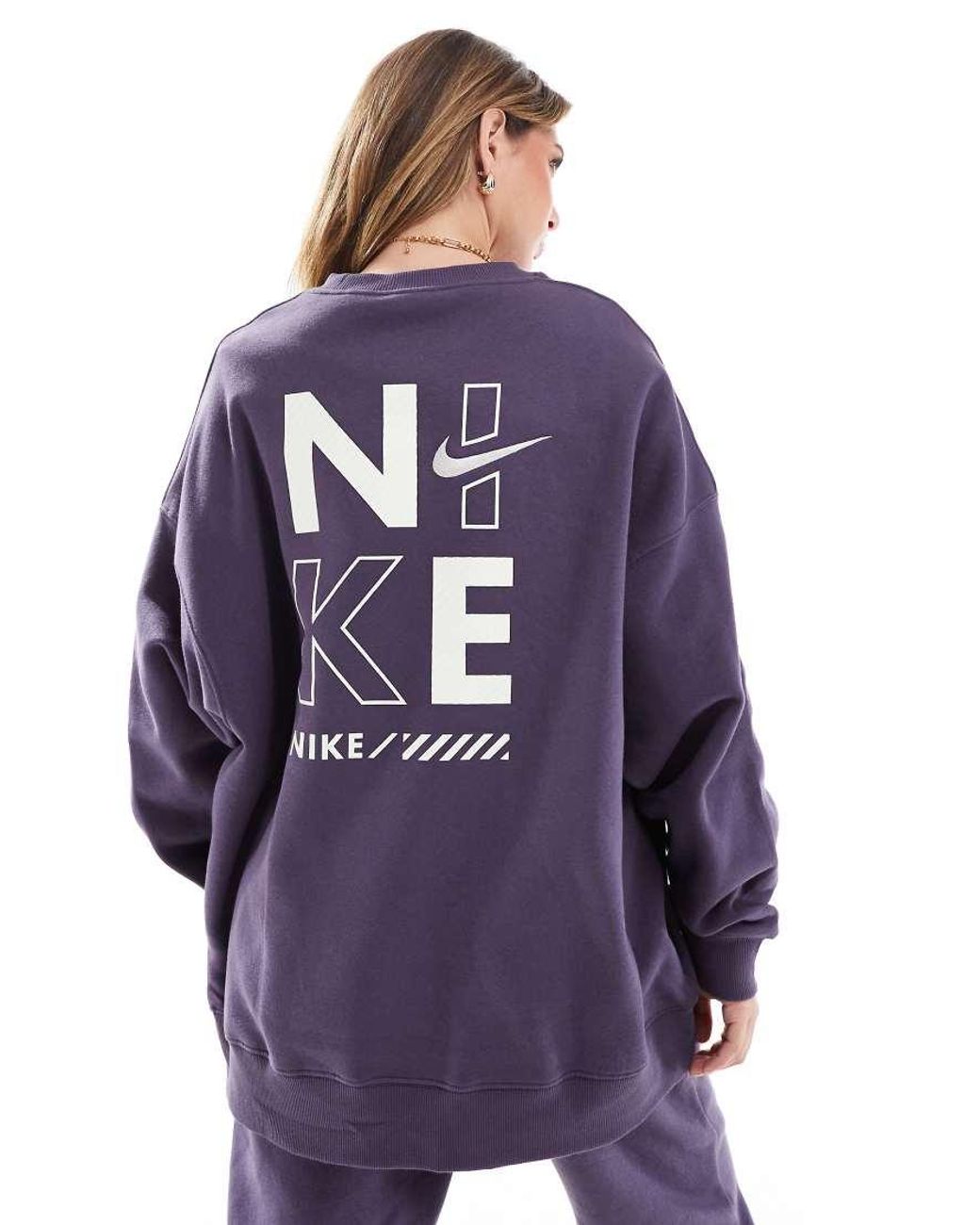 nike swoosh oversized purple tracksuit