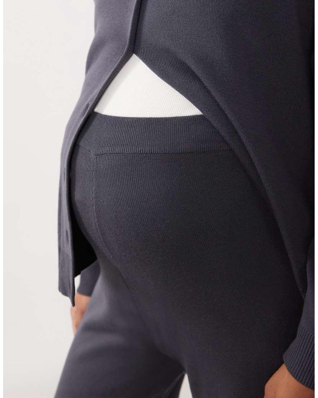 ASOS Blue Asos Design Maternity Compact Knit Straight Leg Trouser Co-Ord
