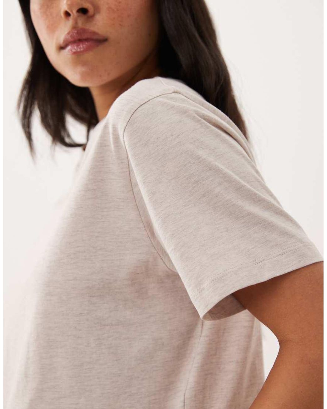 ASOS Natural Mix & Match Cotton Pyjama Oversized Tee With Side Splits