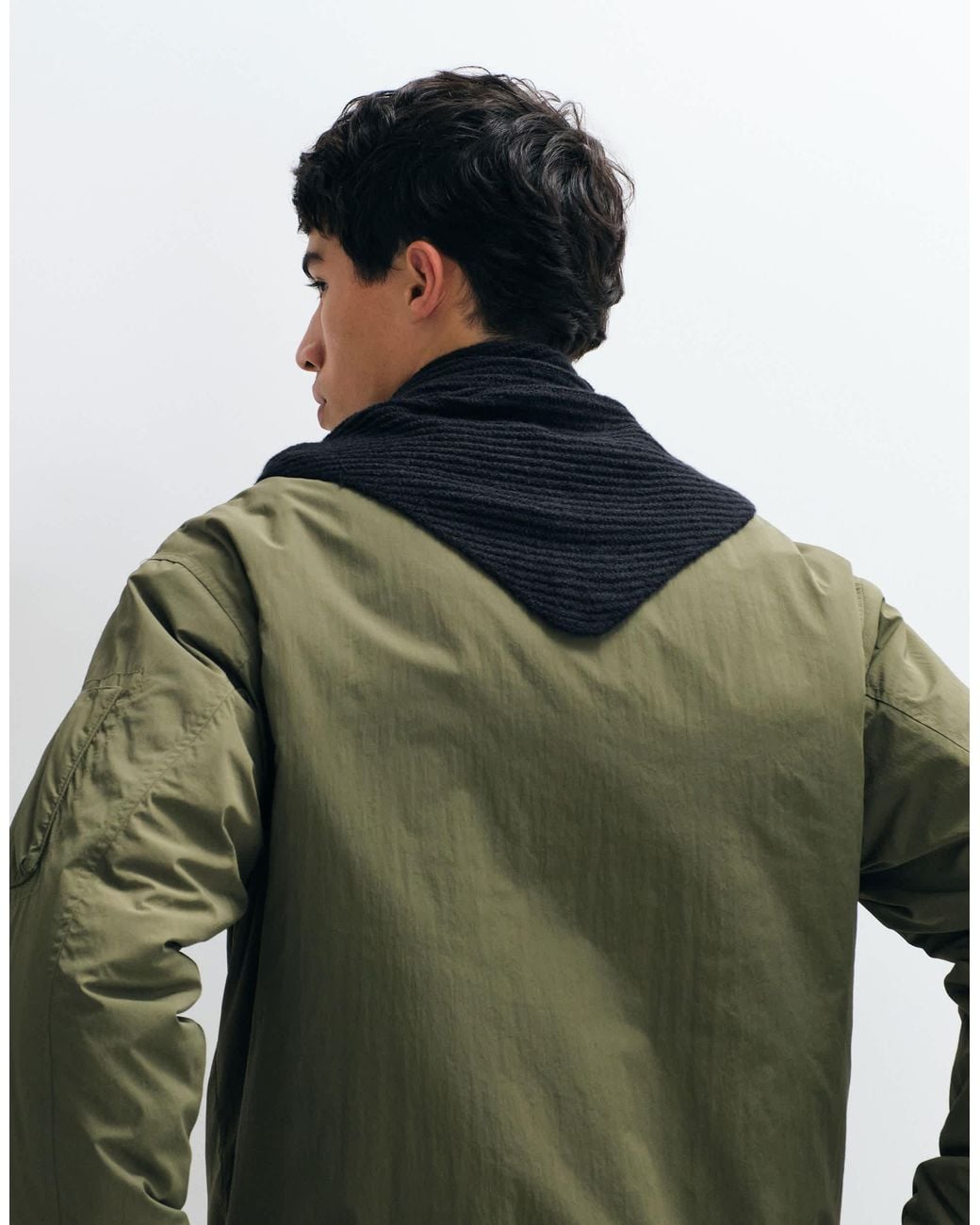 ASOS Green Rib Triangle Scarf for men