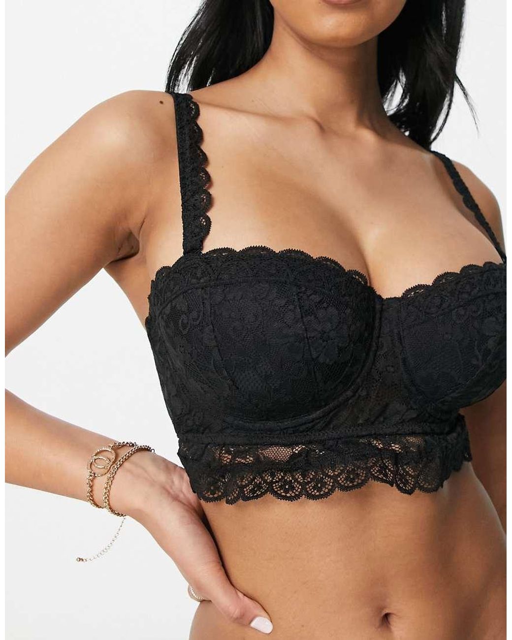 Pour Moi Black Rebel Strapless Longline Bra