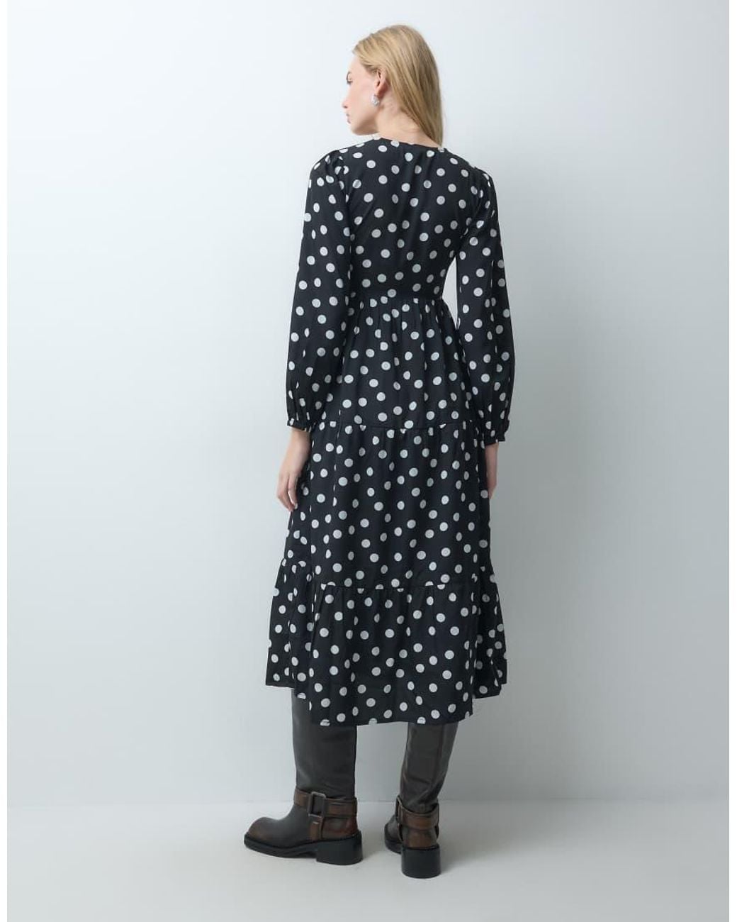 Wednesday's Girl Blue Long Sleeve Wrap Midaxi Dress
