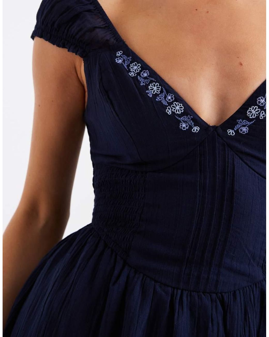 Hollister Blue Sleeveless Milkmaid Mini Dress