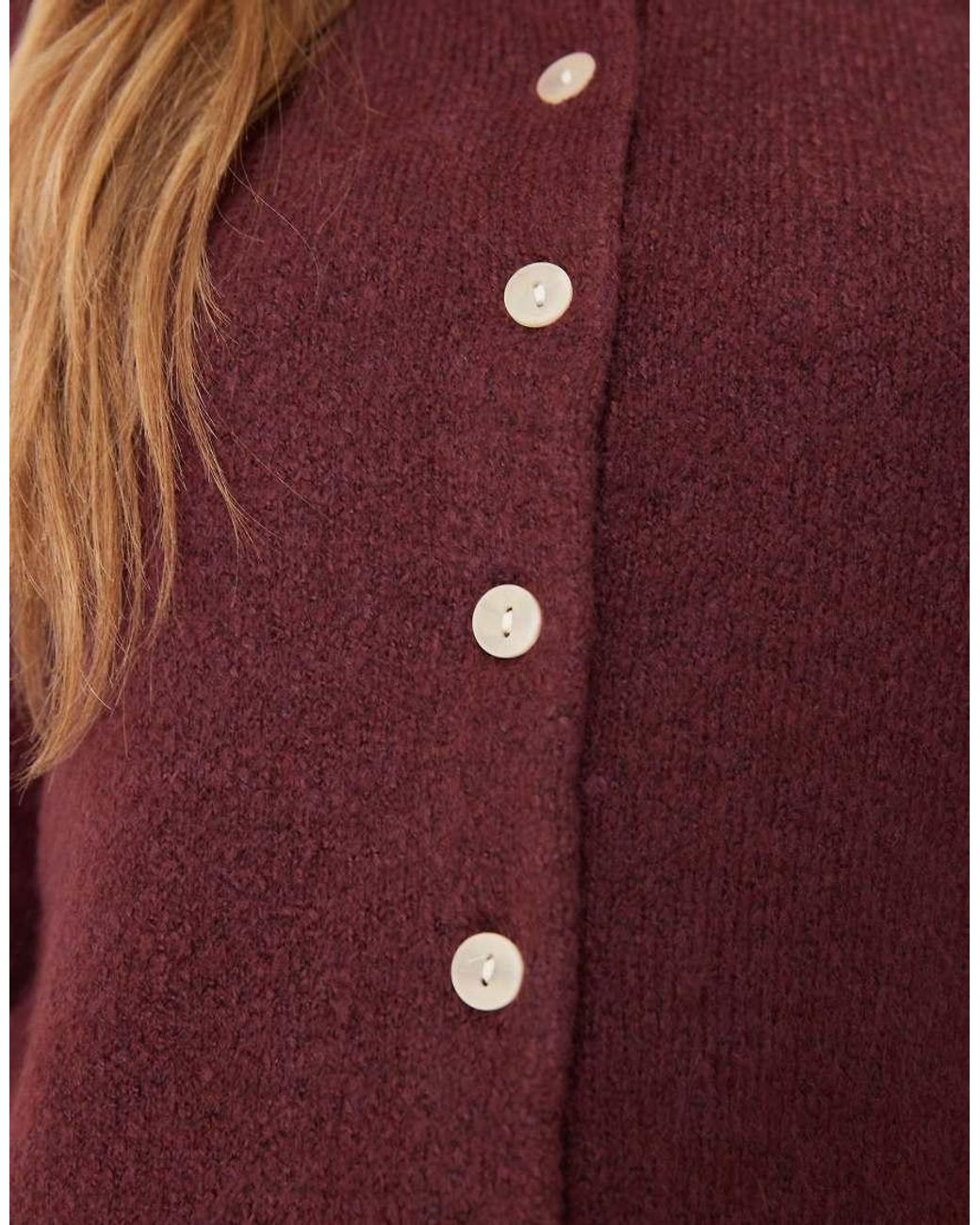 Vila Red Short Sleeve Knitted Cardigan
