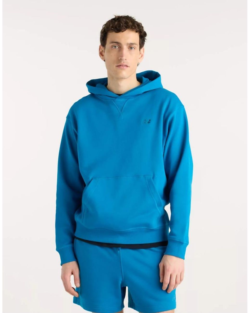 New Balance Blue Athletics French Terry Hoodie for men