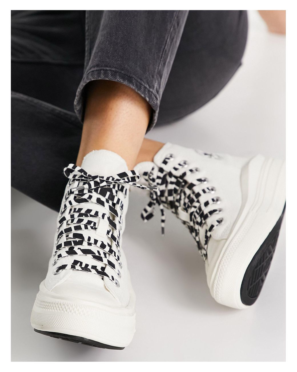 Chuck taylor move - baskets avec lacets zébrés - blanc Converse en coloris  Noir | Lyst