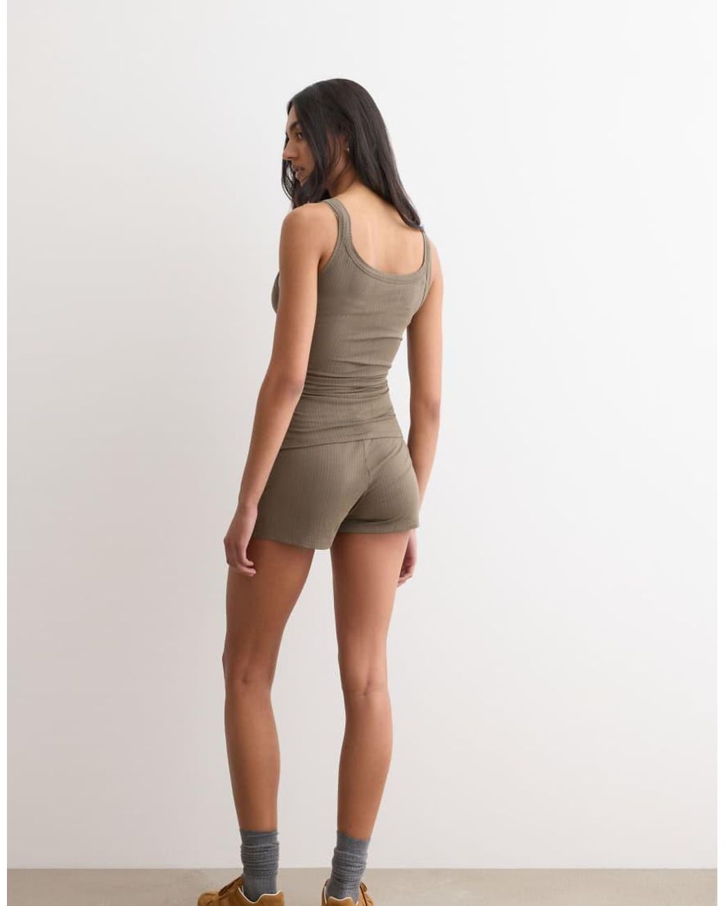 Intimissimi Brown Soft Lounge Short Ribbed Modal Pyjamas