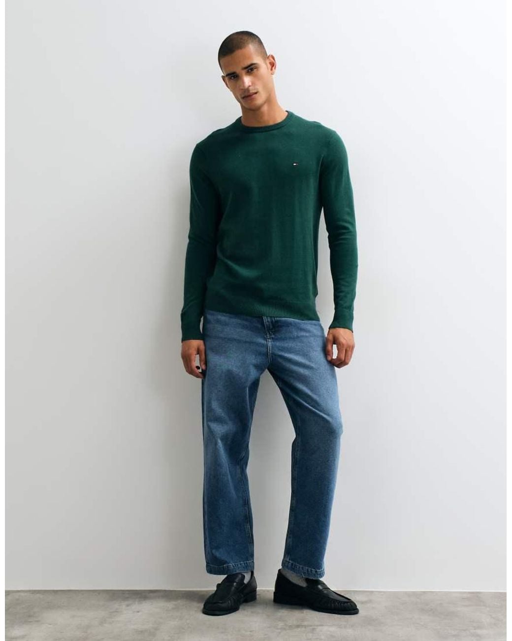 Tommy Hilfiger Green Flag Logo Jumper for men