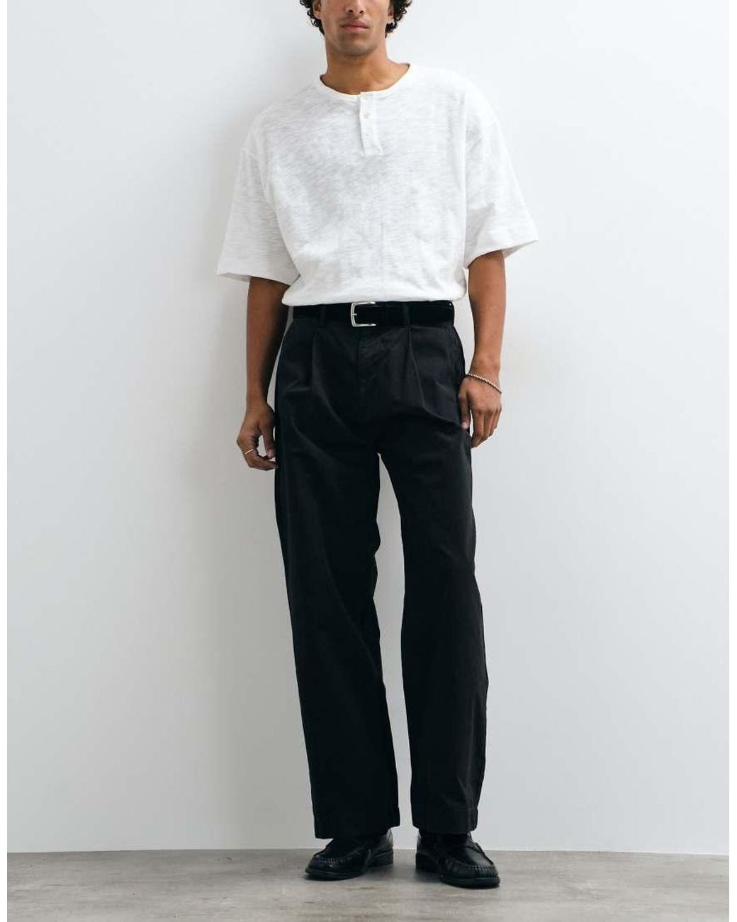 Jack & Jones Black Straight Tailored Trousers for men