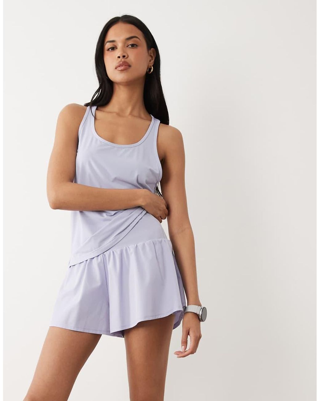 4505 Purple Floaty Running Short With Jersey Liner