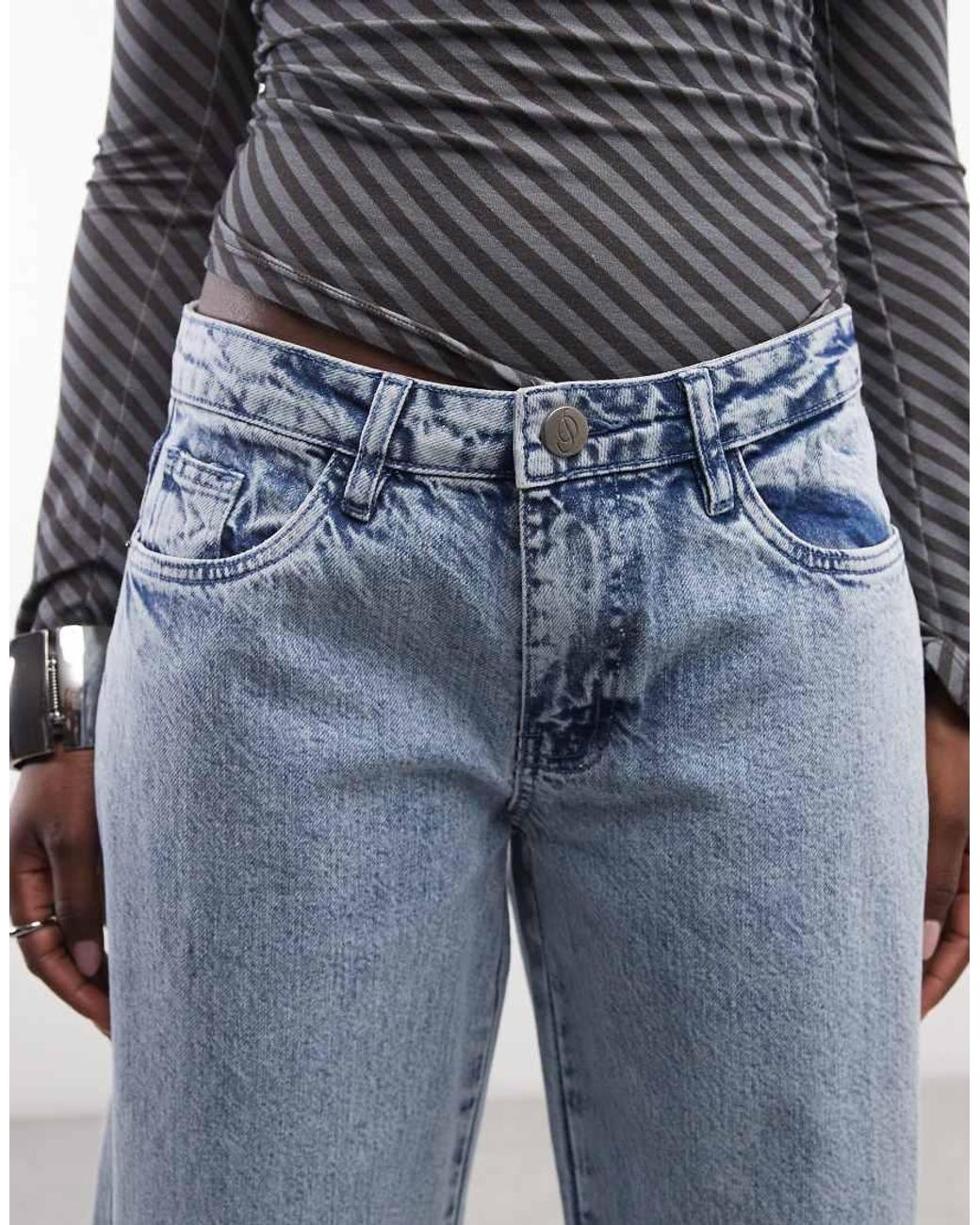 Daisy Street Blue Low Rise Boyfriend Jeans