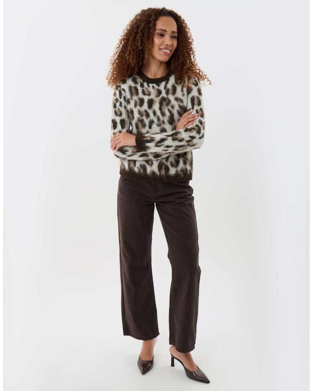 Threadbare Multicolor Brushed Knit Crew Neck Jumper