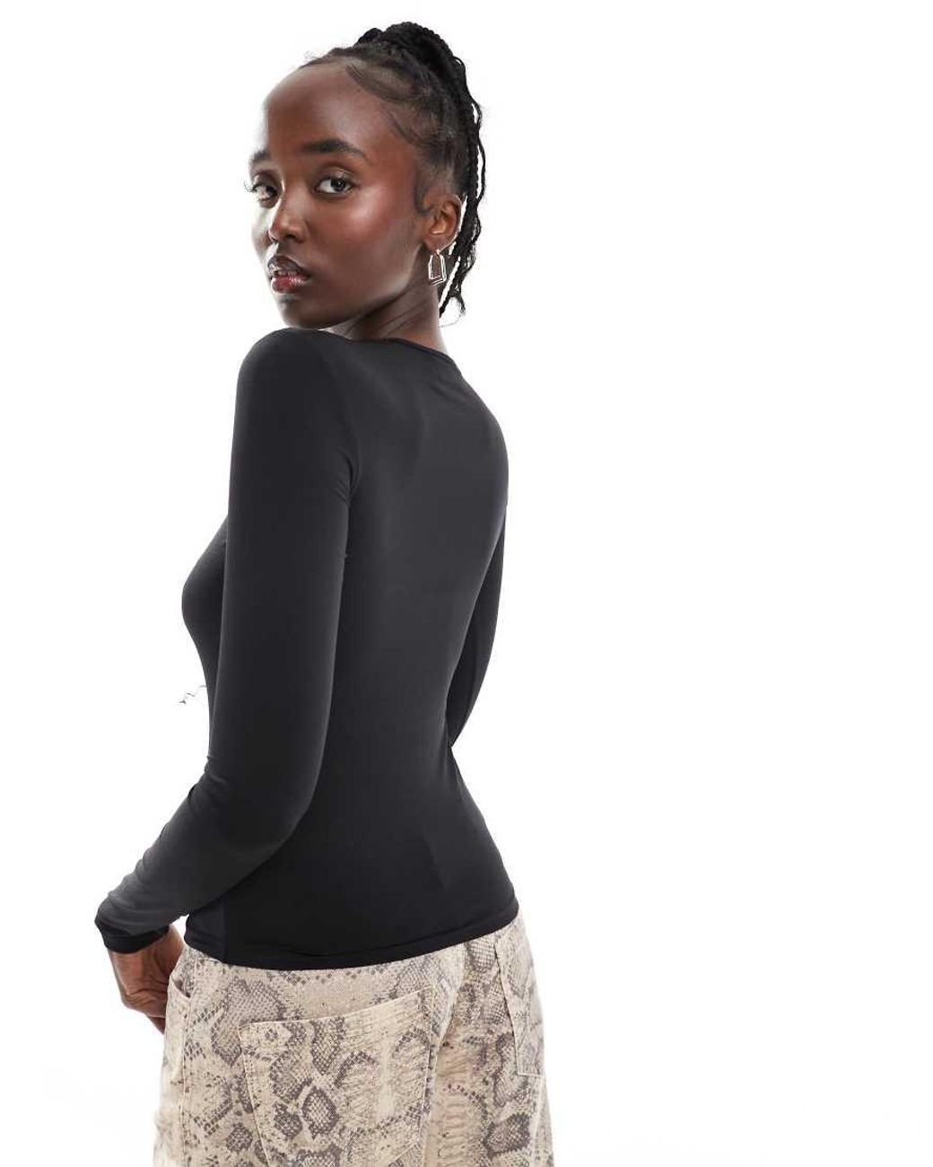Weekday Black Fine Long Sleeve T-shirt