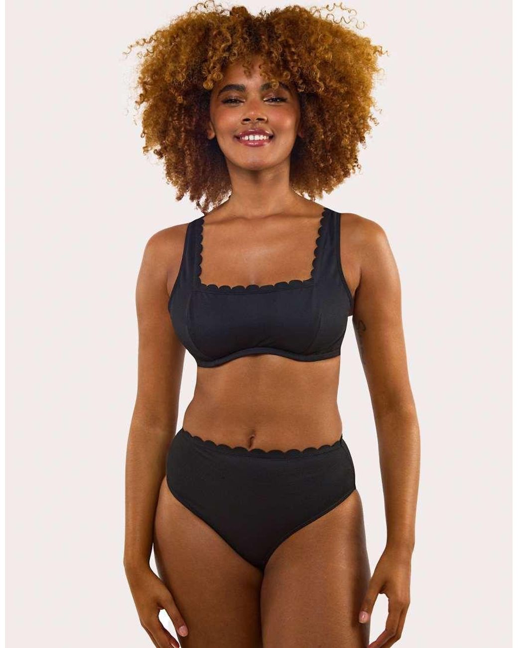 Peek & Beau Brown Fb Excl Scallop Crop Bikini Top