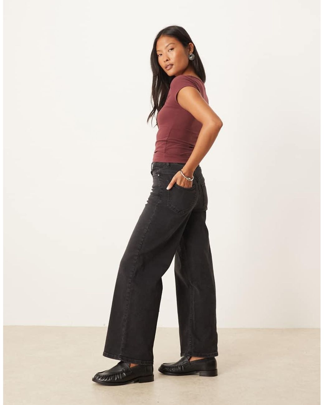 JDY Petite Blue Felina High Waist Wide Leg Jean
