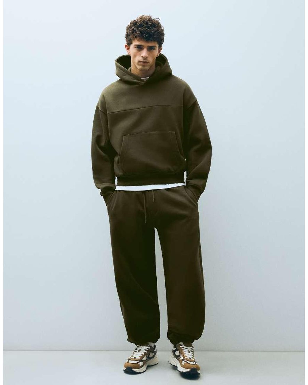 Bershka Green Volume joggers for men