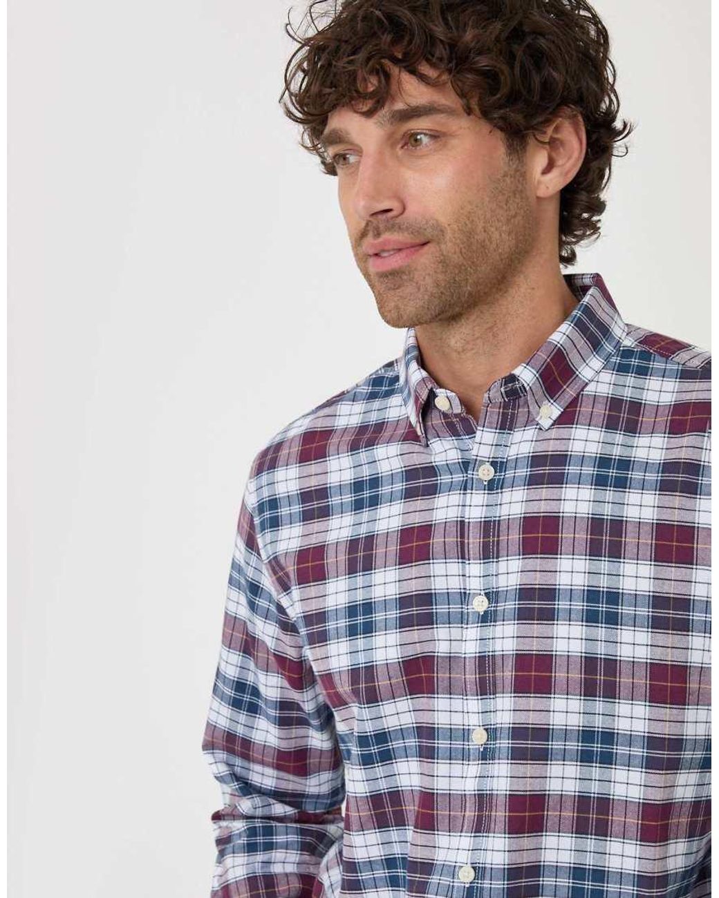 Threadbare Blue Regular Fit Cotton Oxford Shirt for men