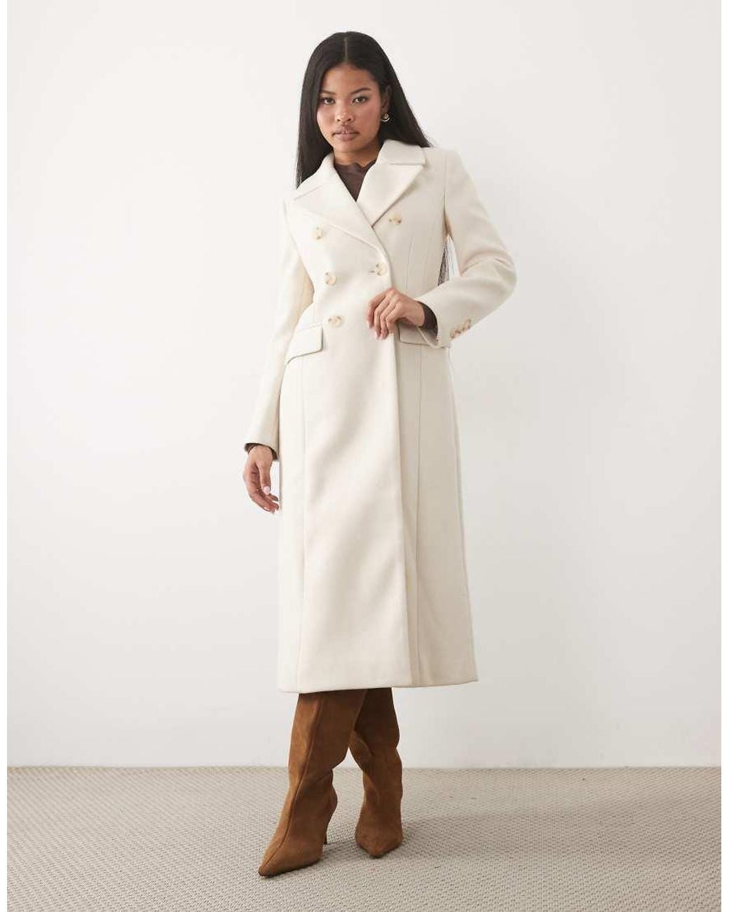 Forever New Natural Long Line Cinched Coat