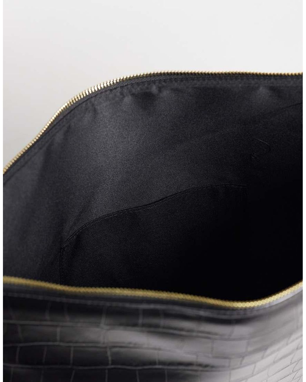 ASOS Black Flat Portfolio Clutch
