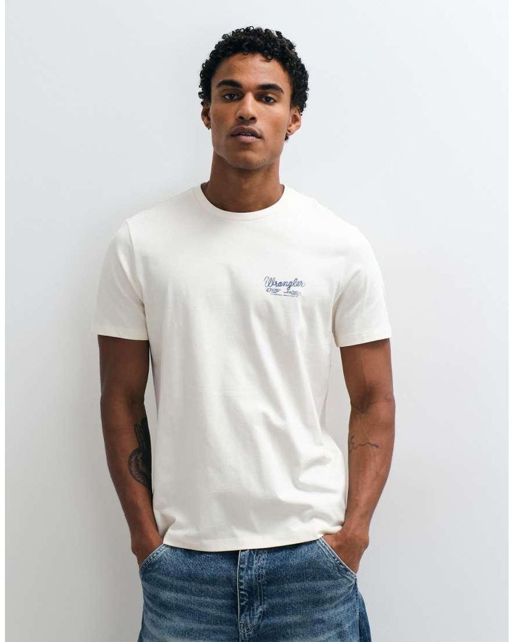 Wrangler White Graphic Print T-shirt for men