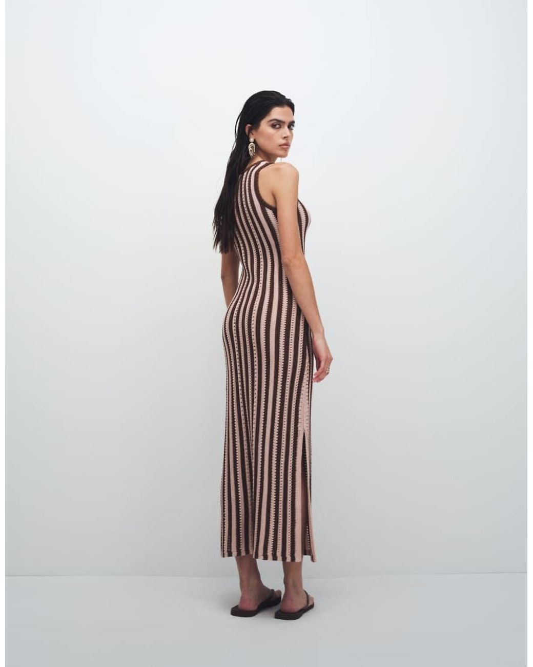 New Look Red Knitted Stripe Maxi Dress