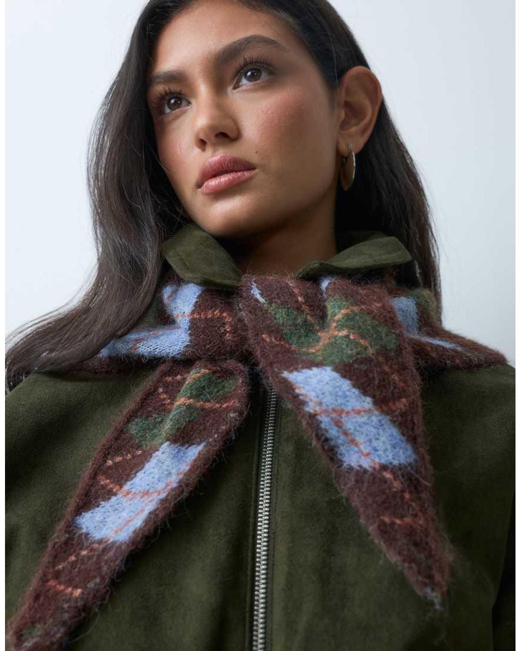 Accessorize Black Argyle Triangle Scarf