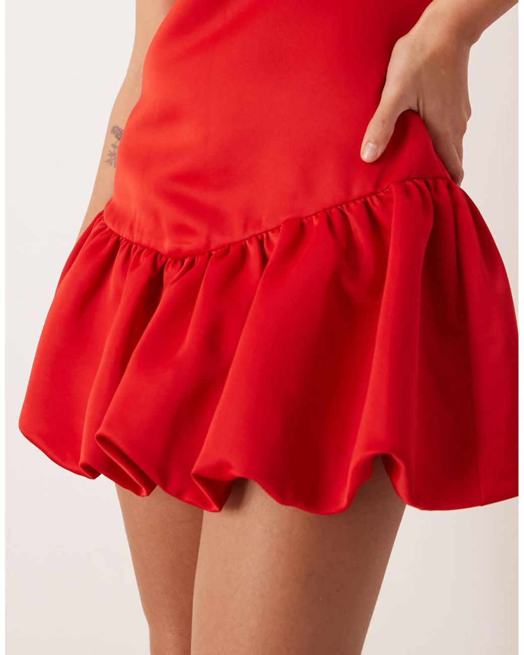 Gina Tricot Red Sleeveless Balloon Mini Dress