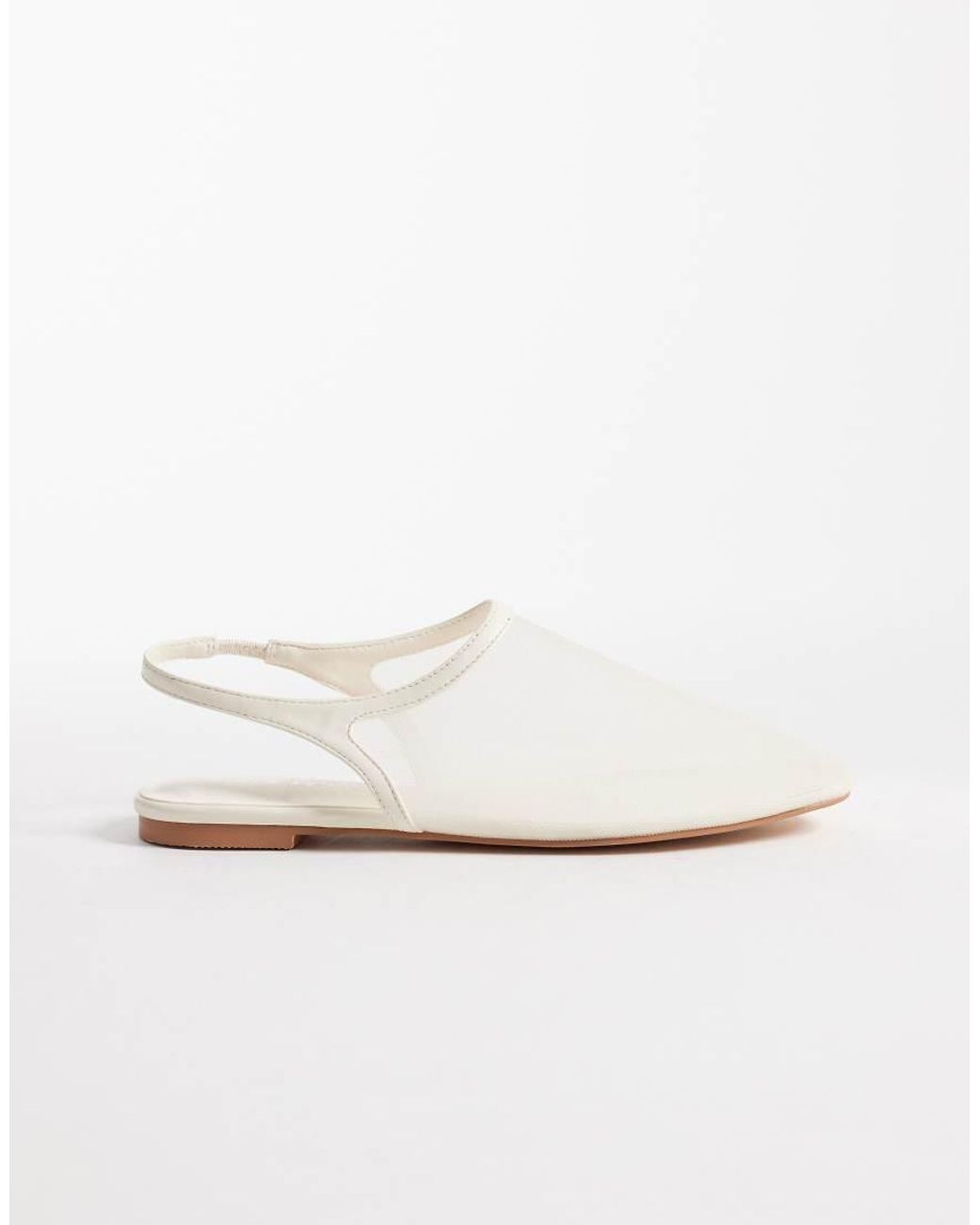 Public Desire White Farrah Slingback Mesh Flats