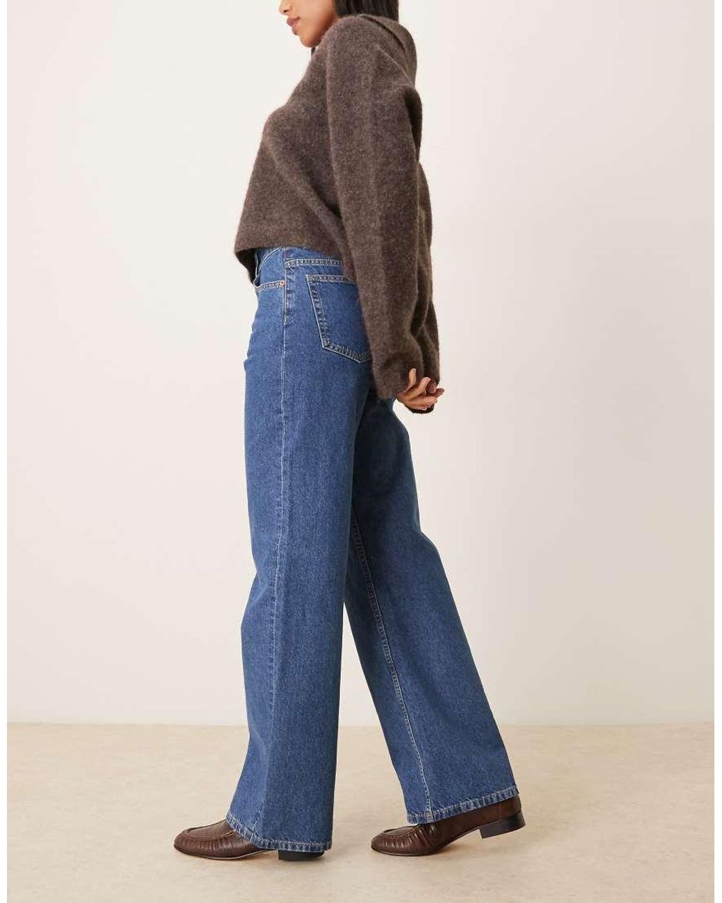 ASOS Blue Circular Design Collection Wide Leg Dad Jeans