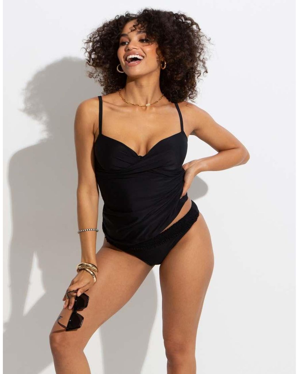 Pour Moi Blue Free Spirit Underwired Lightly Padded Tankini Top