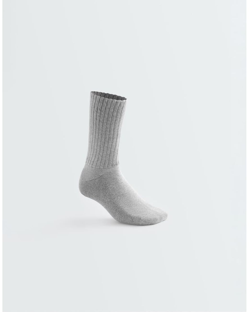 Oysho White Classic Cotton-blend Ribbed Socks