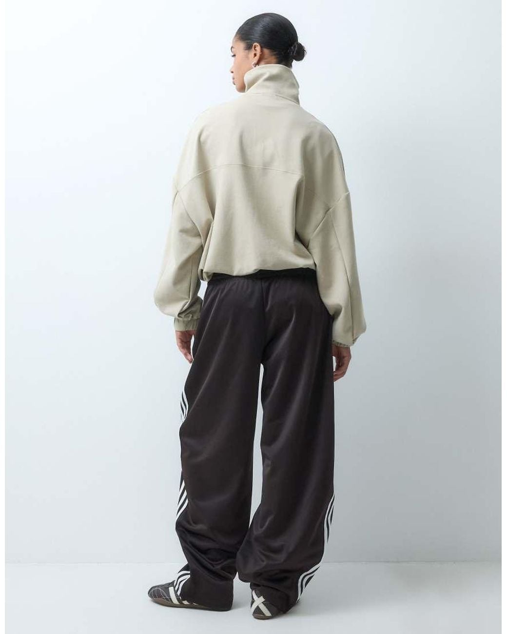 Adidas Originals Gray Firebird Barrel Leg Track Pants