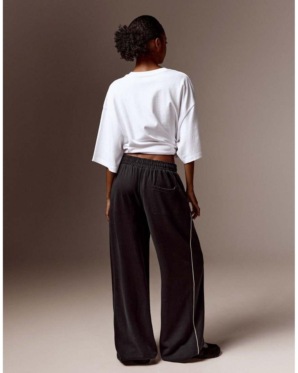 Bershka Gray Tall Plush jogger Trousers