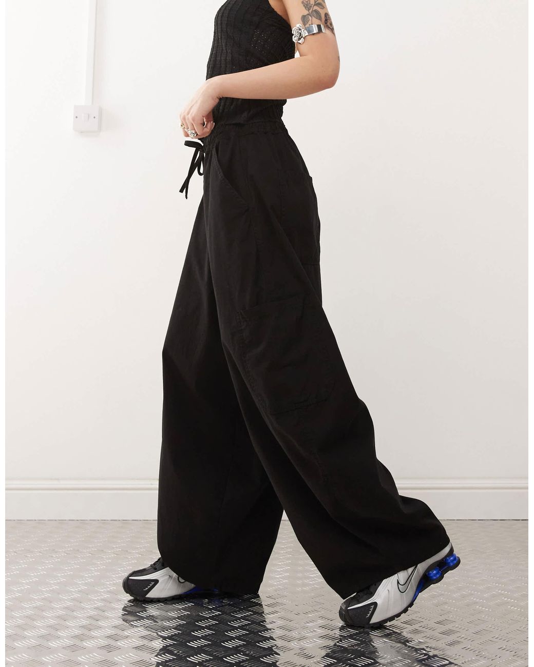 Collusion Cargo Balloon Trouser in White | Lyst