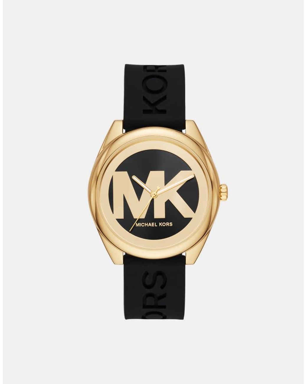 Michael Kors White Three-Hand, -Tone Stainless Steel Watch