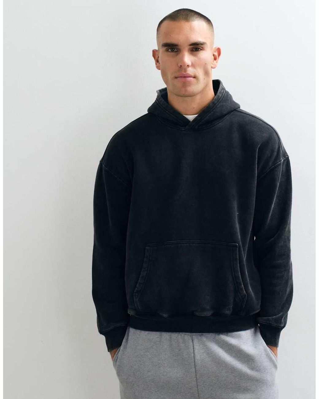 Hollister Blue Boxy Fit Hoodie for men