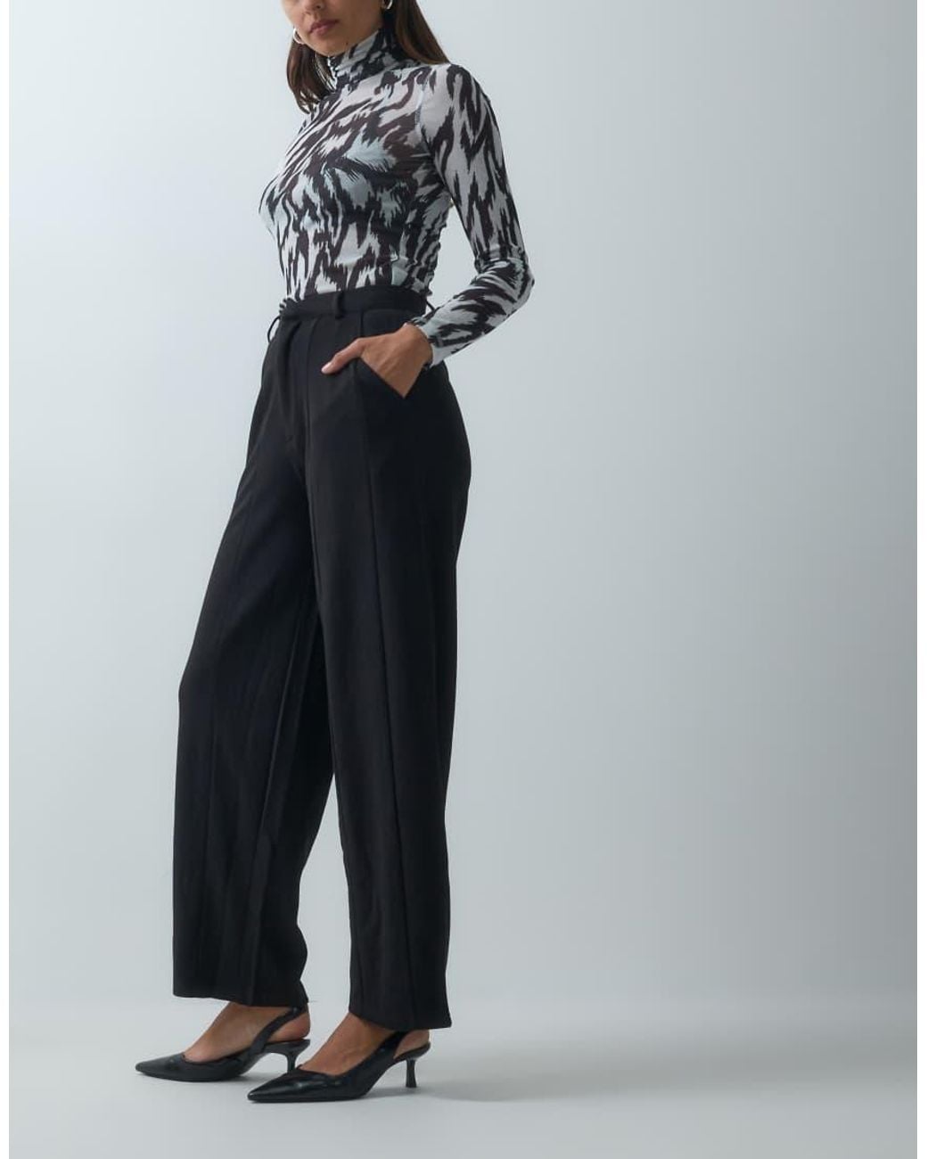 ASOS Blue Jersey Twill Barrel Leg Trouser