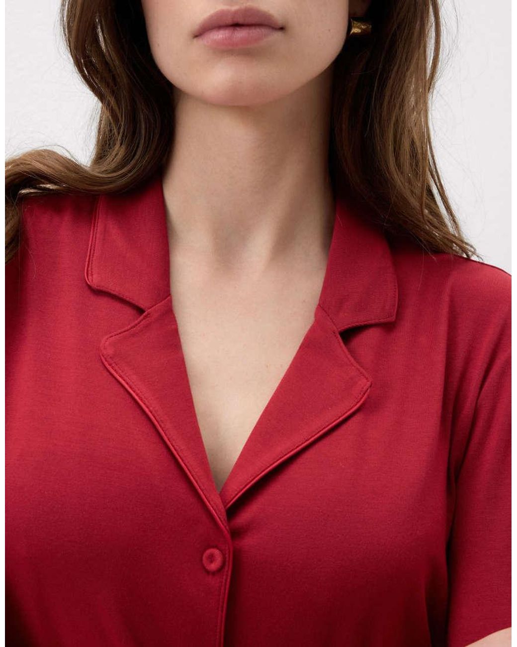 Intimissimi Red Long-Sleeve Micromodal Jacket