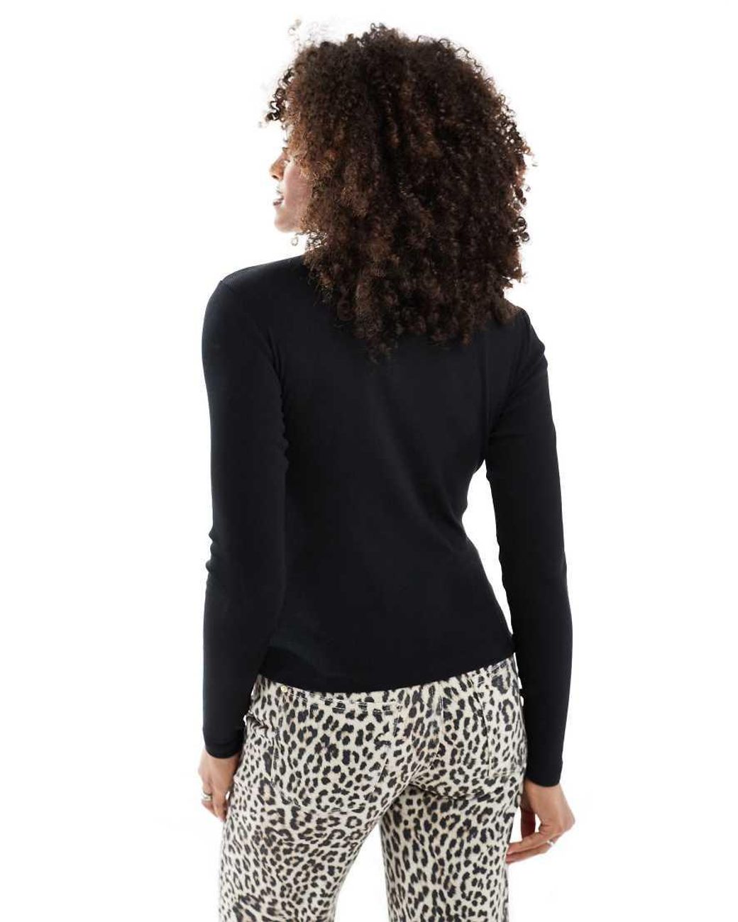 Vero Moda Black Long Sleeve Baby Rib Top