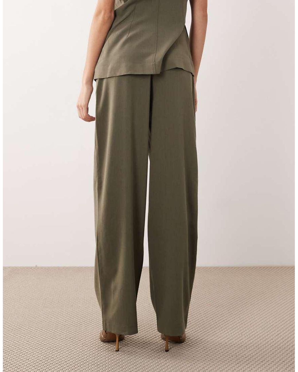 Aware Natural Clean Pleat-front Wide Leg Pants