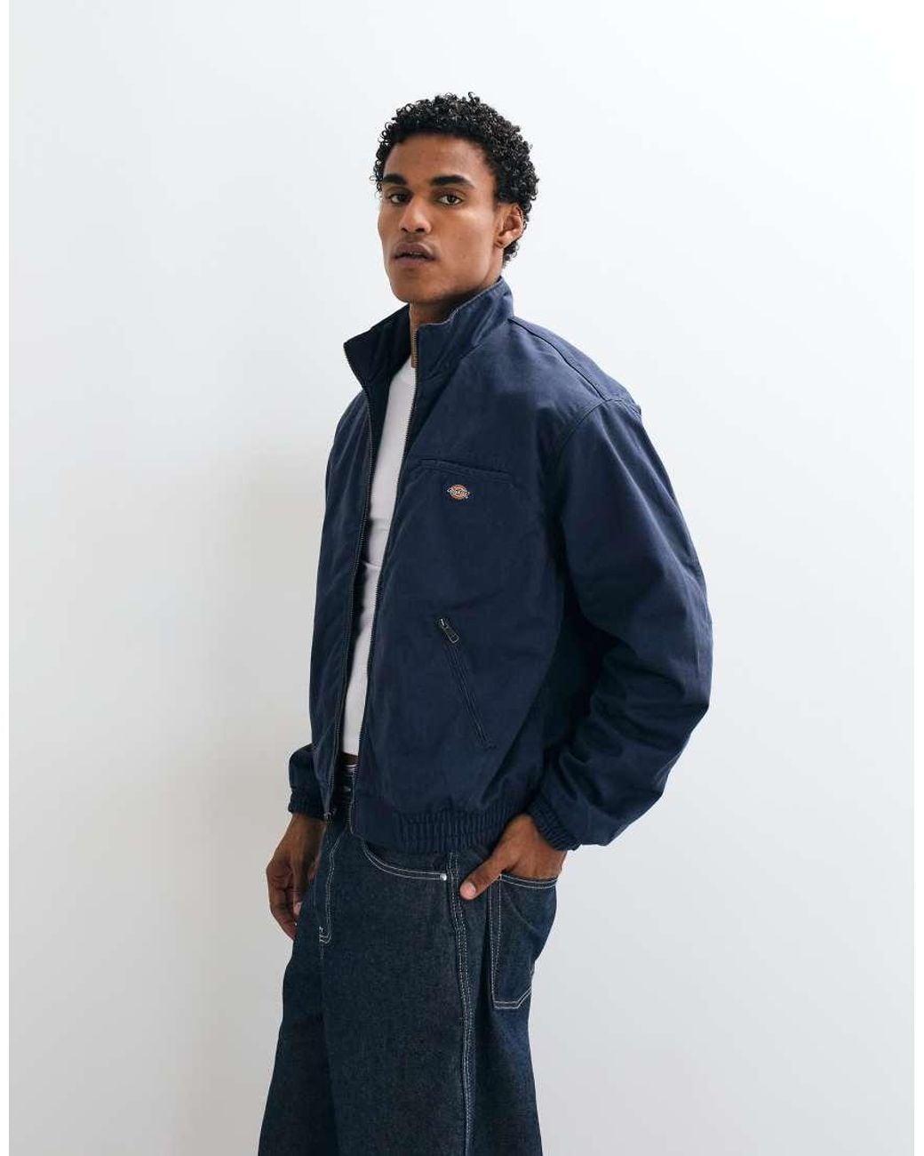 Giacca Con Zip Intera di Dickies in Blue da Uomo