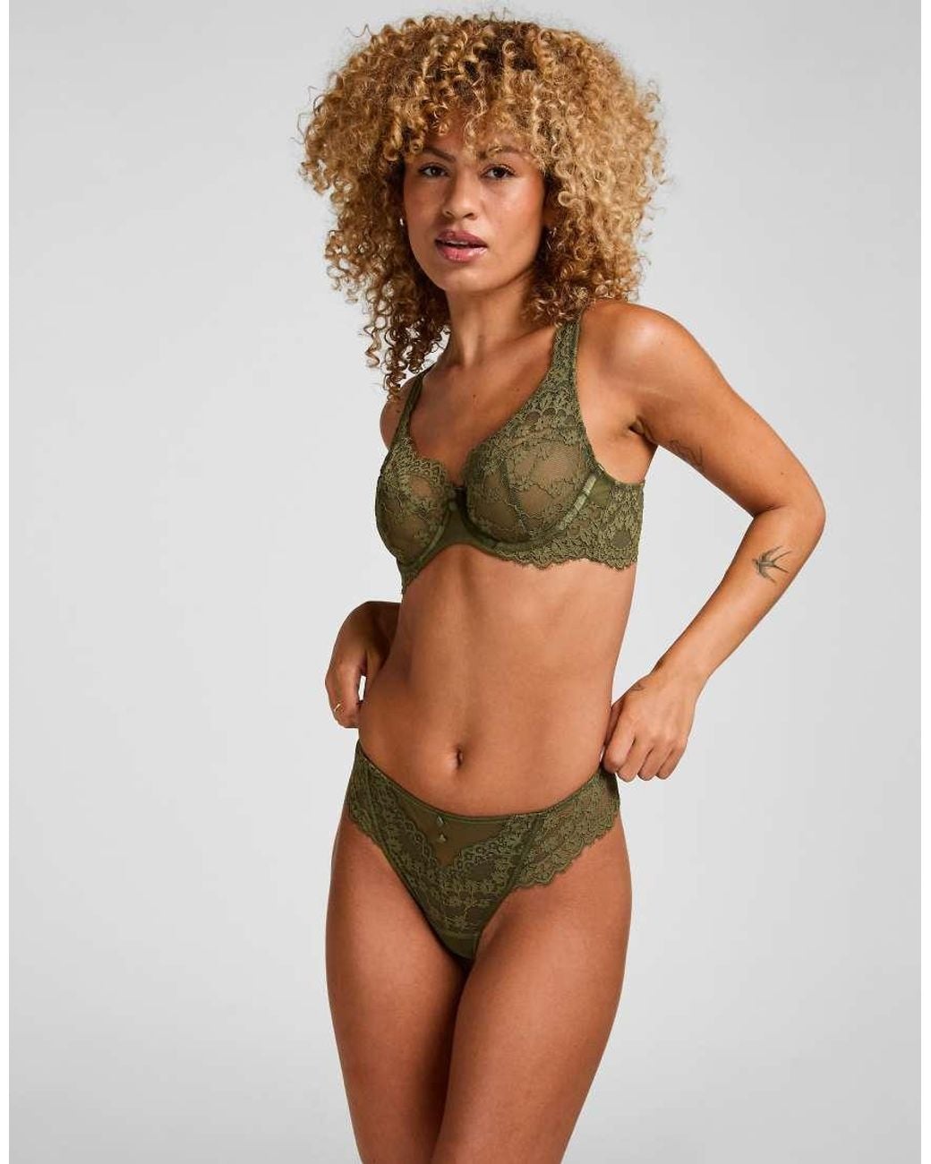 Hunkemöller Brown Daisy Non-Padded Underwired Bra