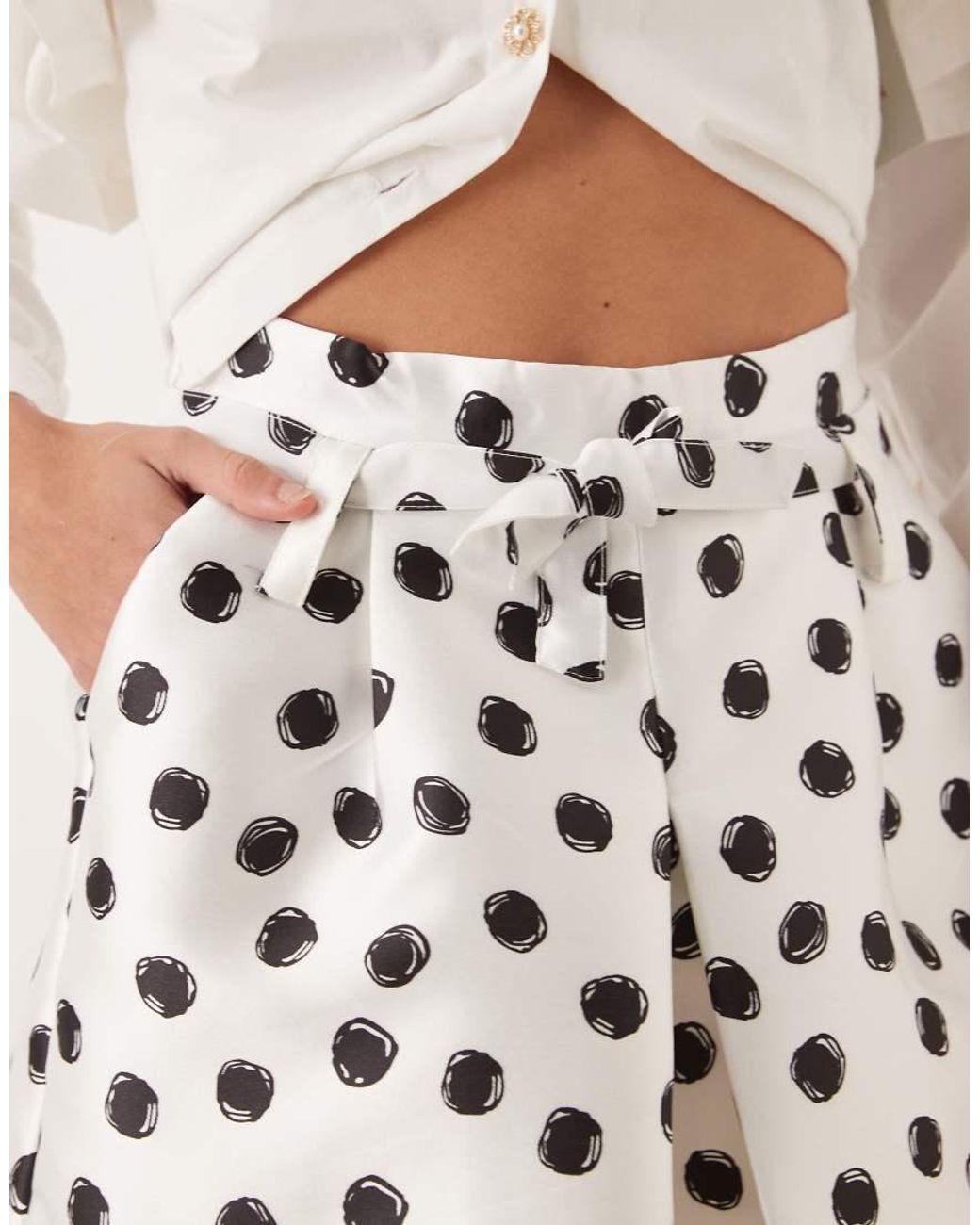 Sister Jane Natural Illume Polka Dot Belted Shorts