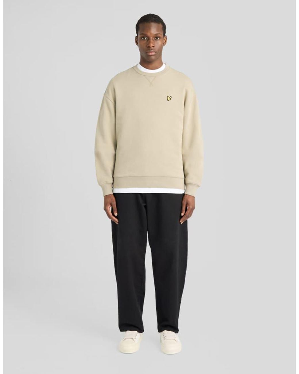 Lyle & Scott Natural Mid Layers Heavyweight Loopback Crewneck Sweatshirt for men